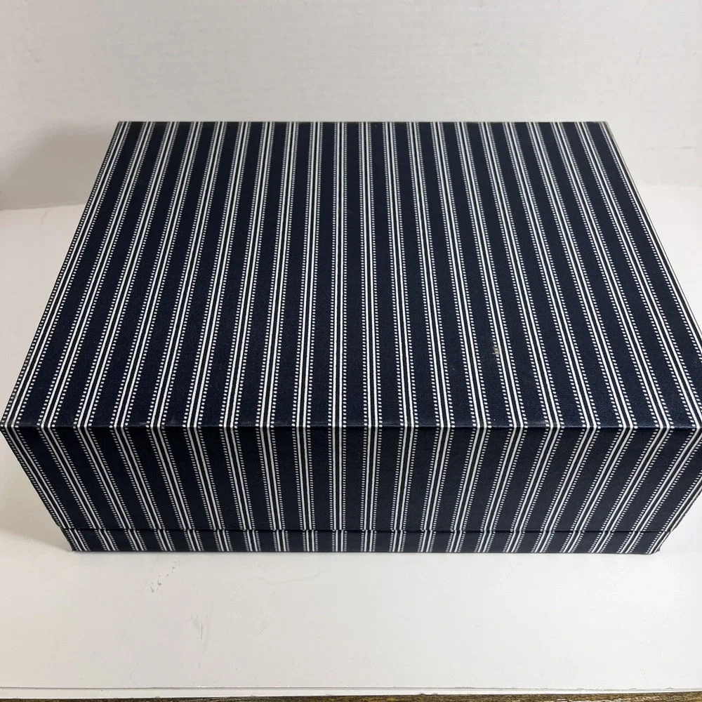 Jewelry Box 2008 Avon Custom‎ Presidents Club Blue White Stripes Tiered